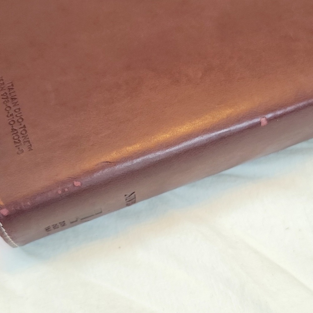 Zondervan NIV True Images Bible Teen Girls Brown Pink Flower Italian Duo-Tone - Picture 6 of 12